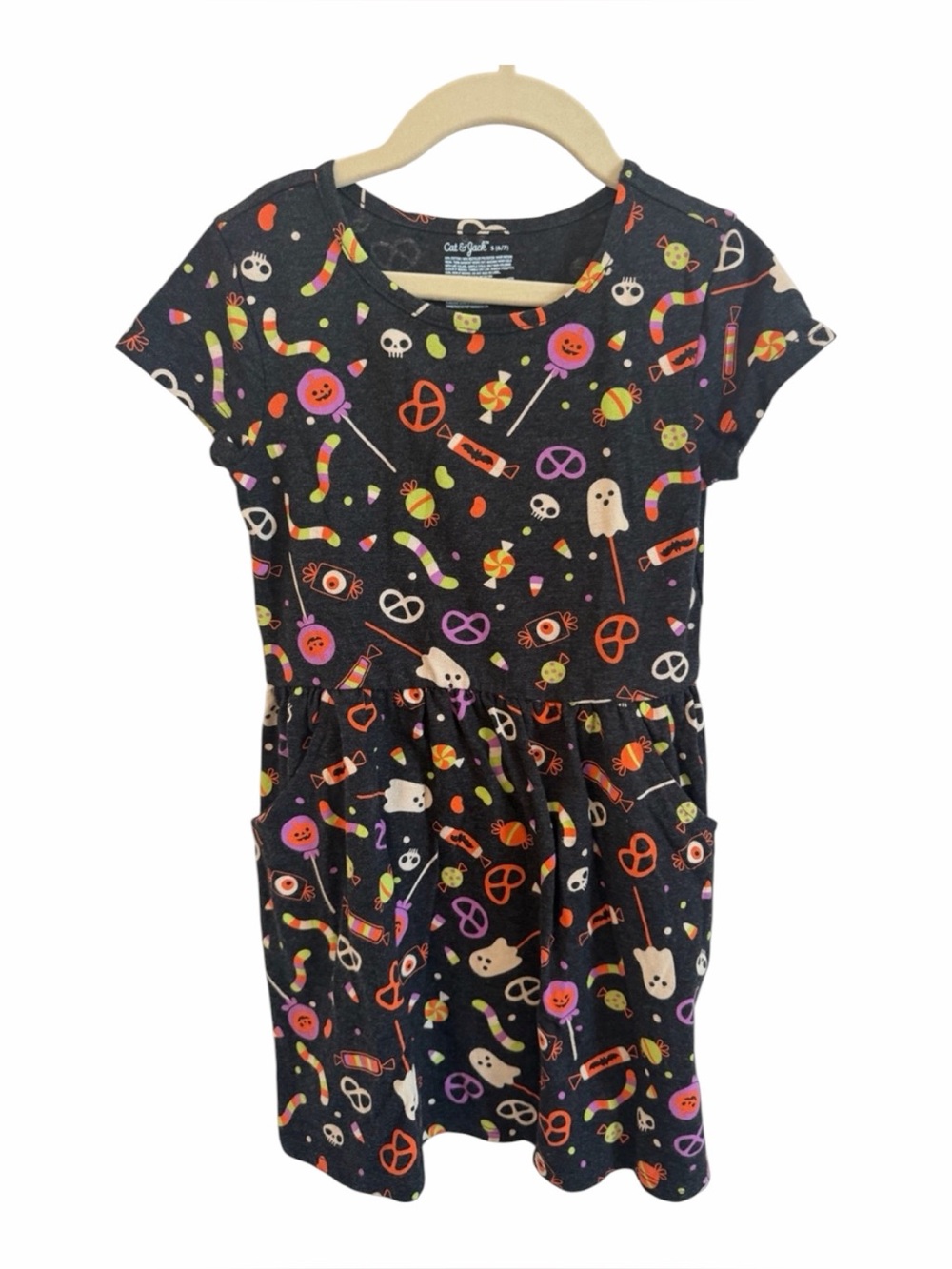 🎃 CAT & JACK Black Halloween Candy Print Dress for Girls